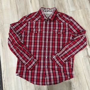 Red Plaid Men’s Button Down Shirt